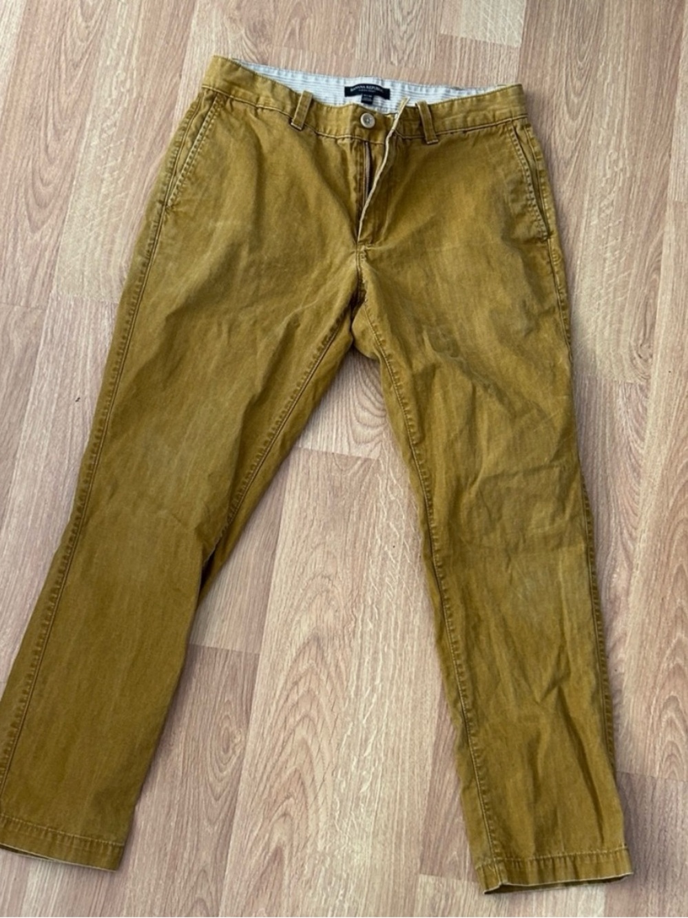 Banana Republic Men's Mustard/Tan Cotton Chinos